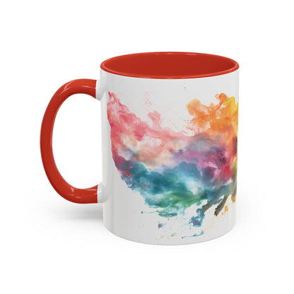 Chihuahua #3 Paint Colourful Personalised Accent Mugs, 11oz