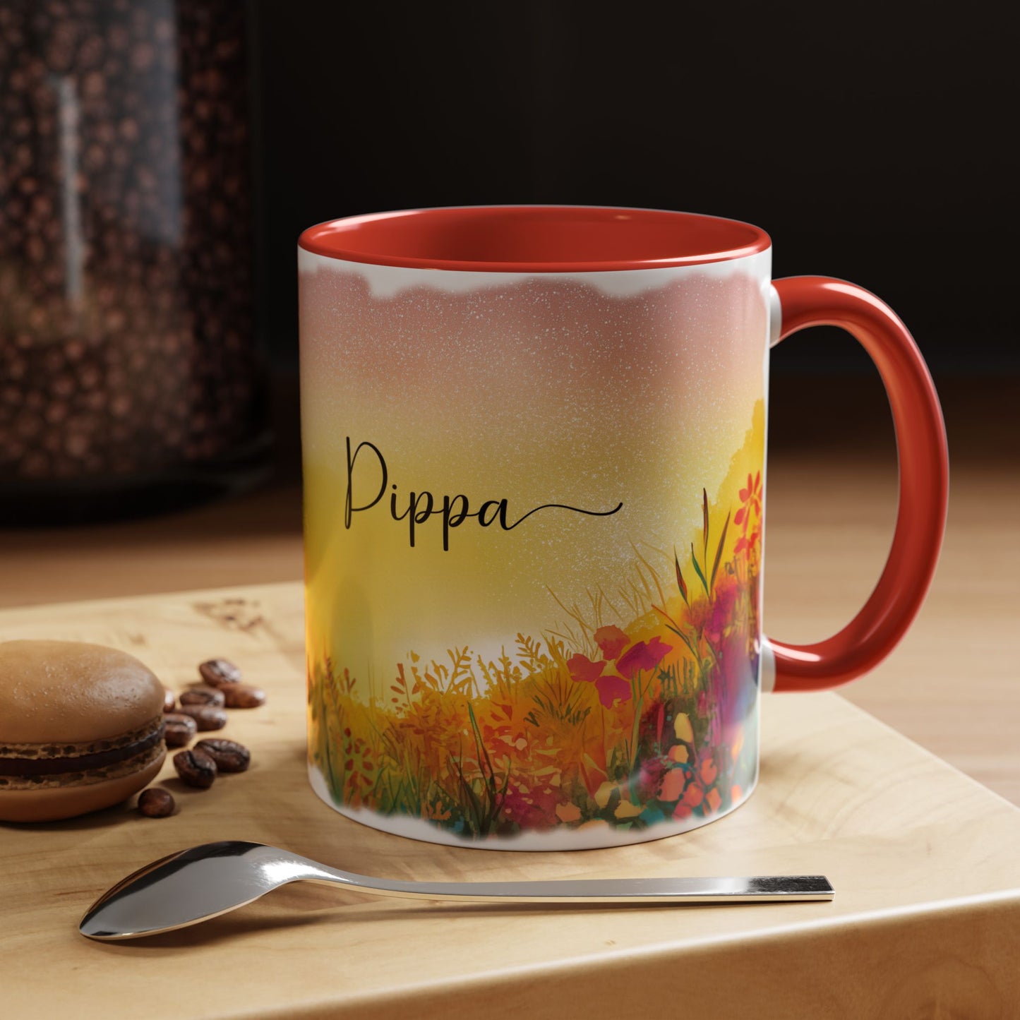Fox Sunrise #1 Personalized Accent Mugs, 11oz
