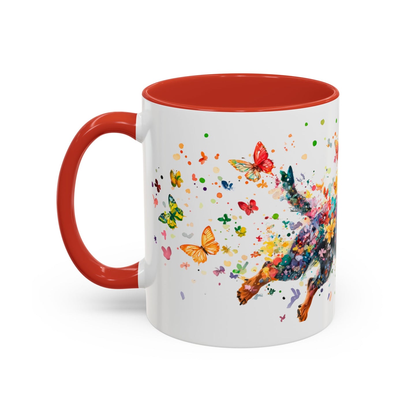 Dachshund Black, running personalized colourful Mugs, 11oz