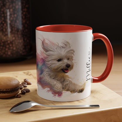 Maltese Paint Colourful Personalised Accent Mugs, 11oz