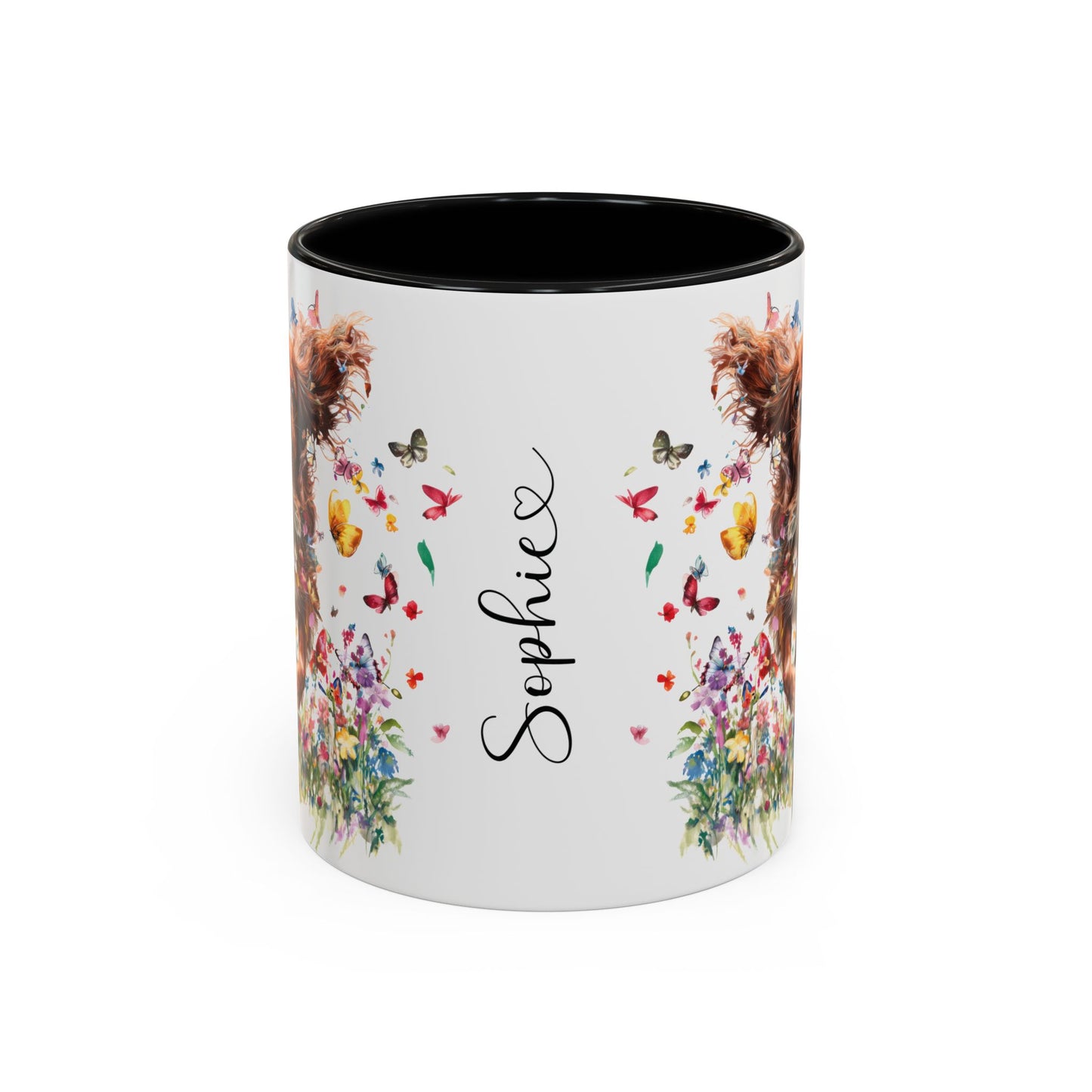 Ruby Cavalier King Charles Spaniel  Personalized Accent Mugs, 11oz