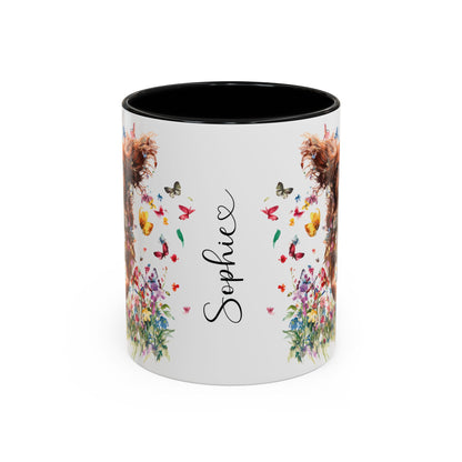 Ruby Cavalier King Charles Spaniel  Personalized Accent Mugs, 11oz