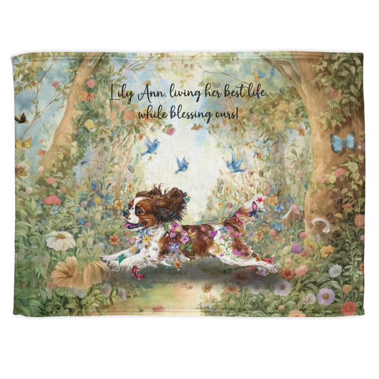 Cavalier King Charles Personalised Mystical Forest Blanket