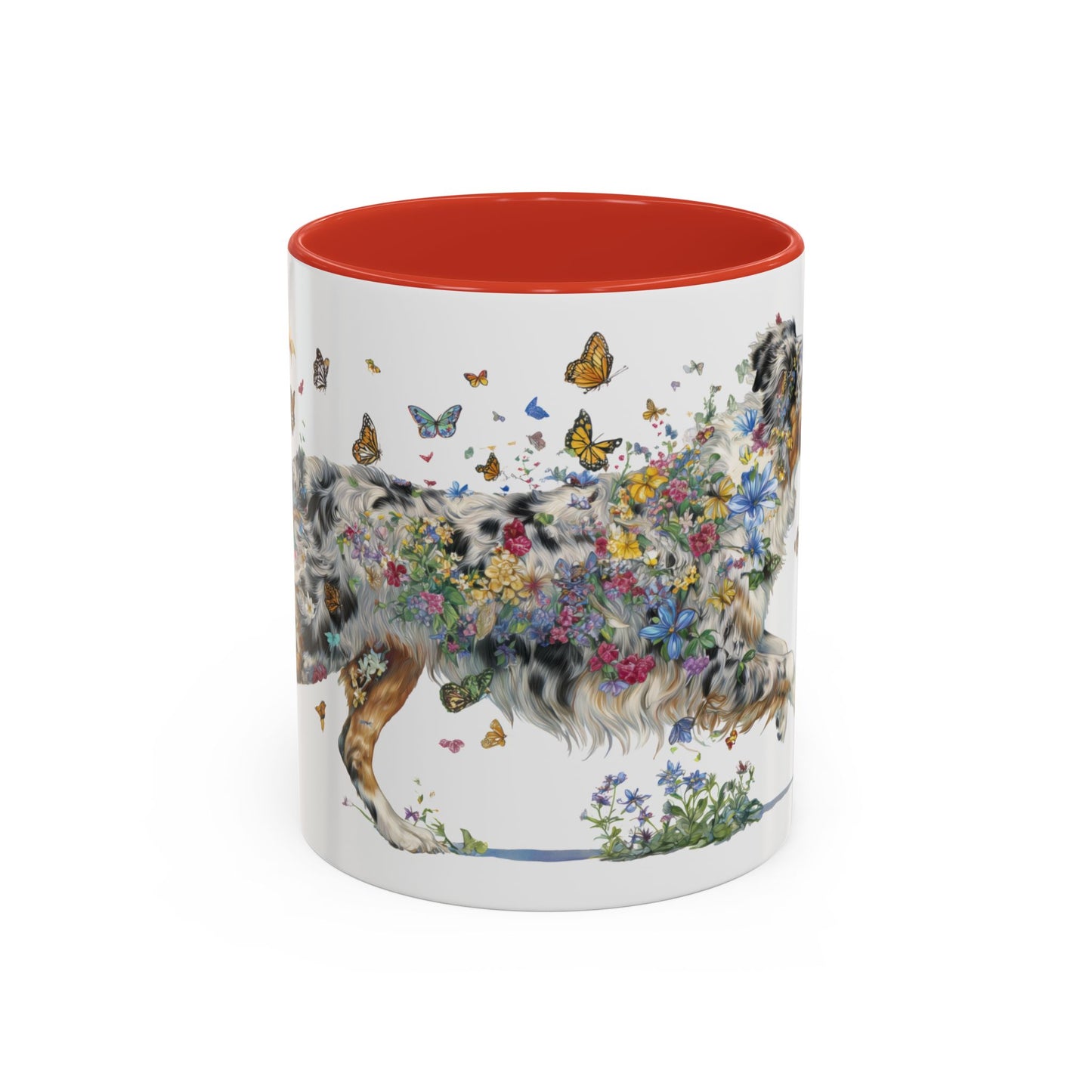 Australian Shepherd (Docked) Blue Merle Personalized Accent Mugs, 11oz