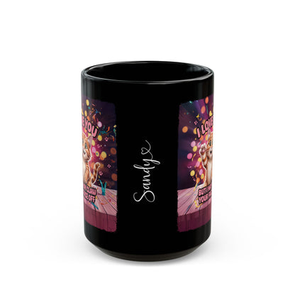 I love you cat #2 Personalised Black Mug (11oz, 15oz)