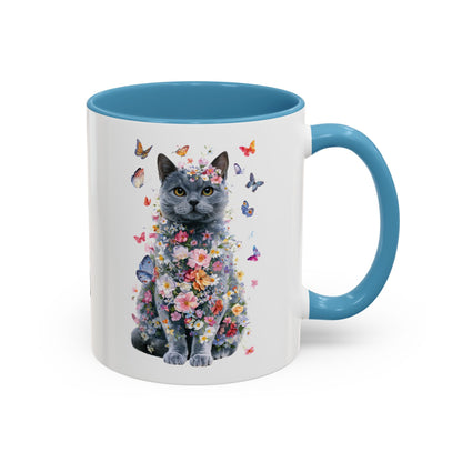 British Blue Cat #1 Personalized Accent Mugs, 11oz