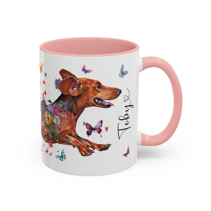 Dachshund #5 Personalized Accent Mugs, 11oz