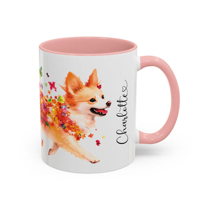 Icelandic Sheepdog Personalized Accent Mugs, 11oz