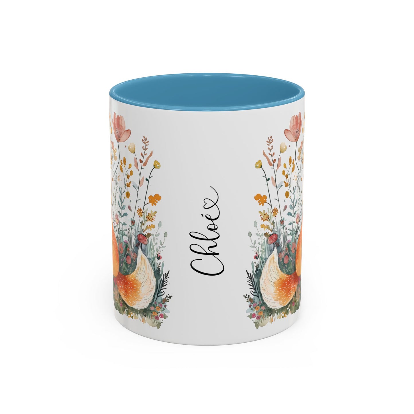 Fox #2 Personalized Accent Mugs, 11oz