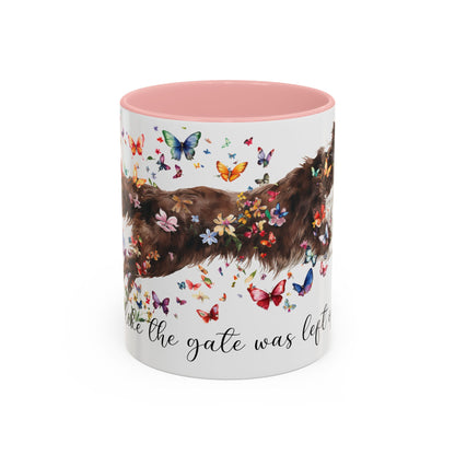 Border Collie #2 “Live like the gate was left open" Accent Mugs, 11oz