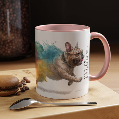 French Bulldog #1 Paint Colourful Personalised Accent Mugs, 11oz
