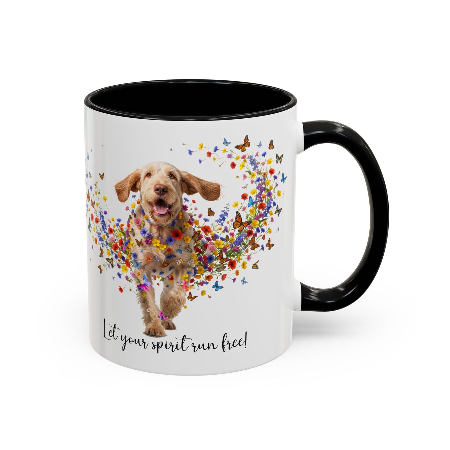 Spinone Italiano #1, Let your spirit run free, personalized colourful Mugs, 11oz