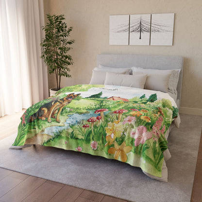 German Shepherd #1 Cottage Garden Personalised Blanket