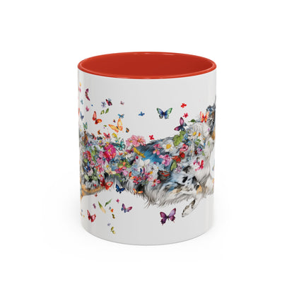 Aussie Doodle Blue Merle Personalized Accent Mugs, 11oz