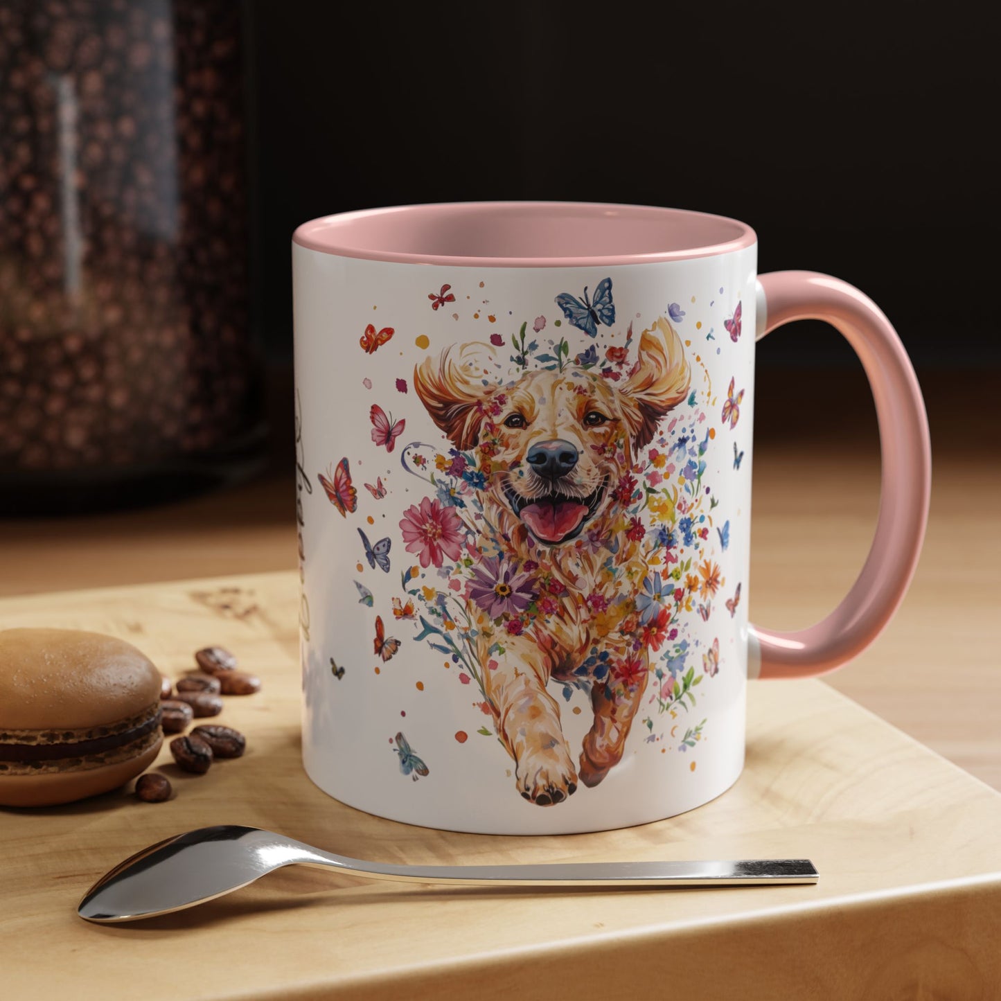 Golden Retriever #3 Personalized Accent Mugs, 11oz