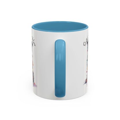Border Collie, Santa's little helper, personalised accent colour 11oz mug