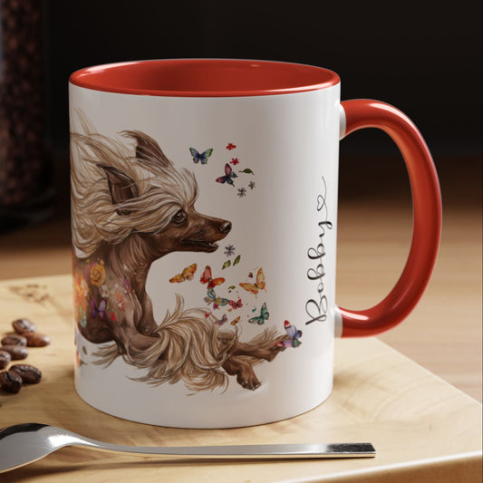 Chinese Crested Personalized Accent Mugs, 11oz