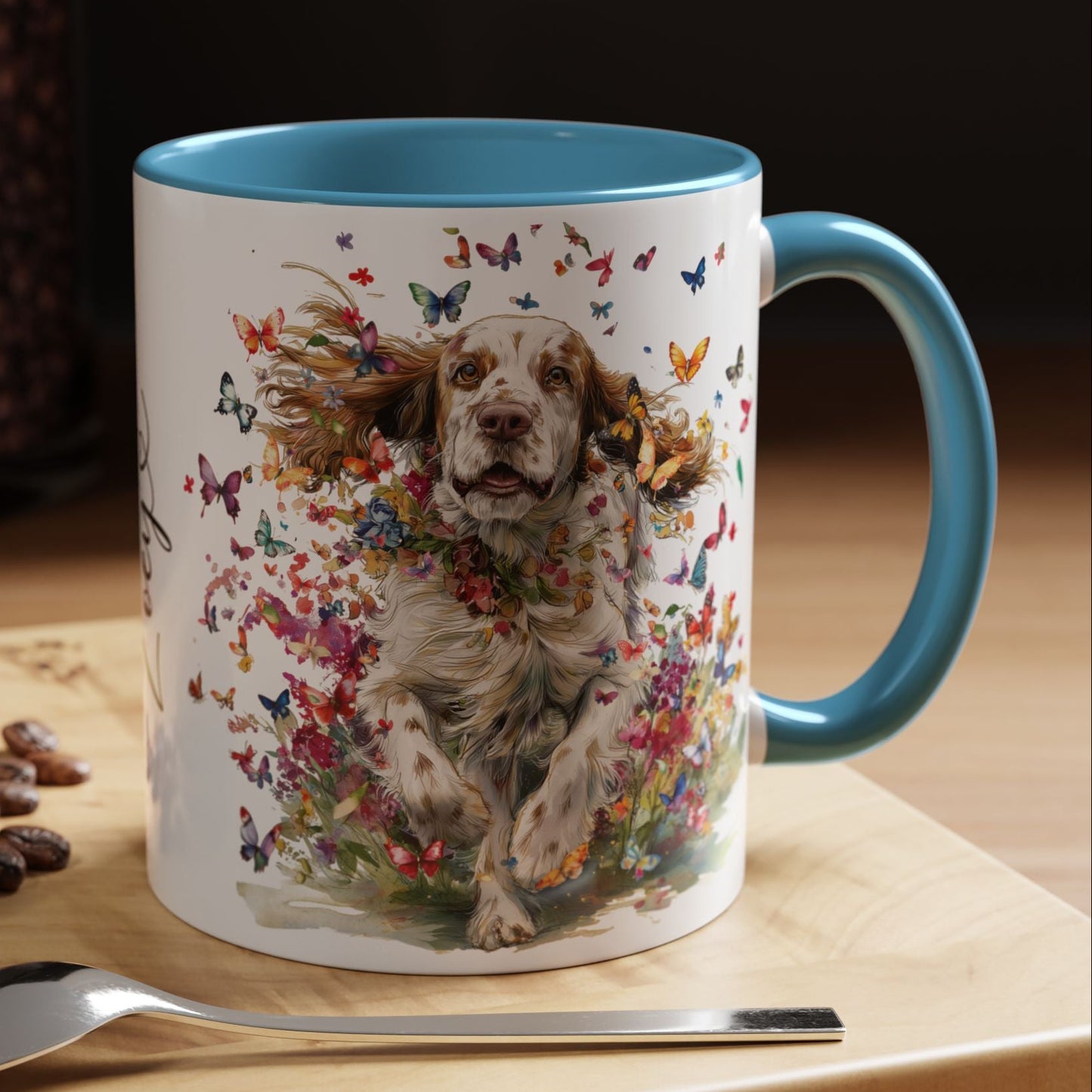 Clumber Spaniel #2 Personalized Accent Mugs, 11oz