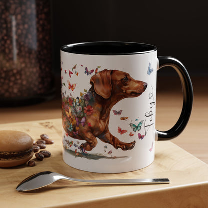 Dachshund #4 Personalized Accent Mugs, 11oz