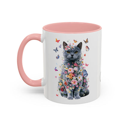 British Blue Cat #1 Personalized Accent Mugs, 11oz