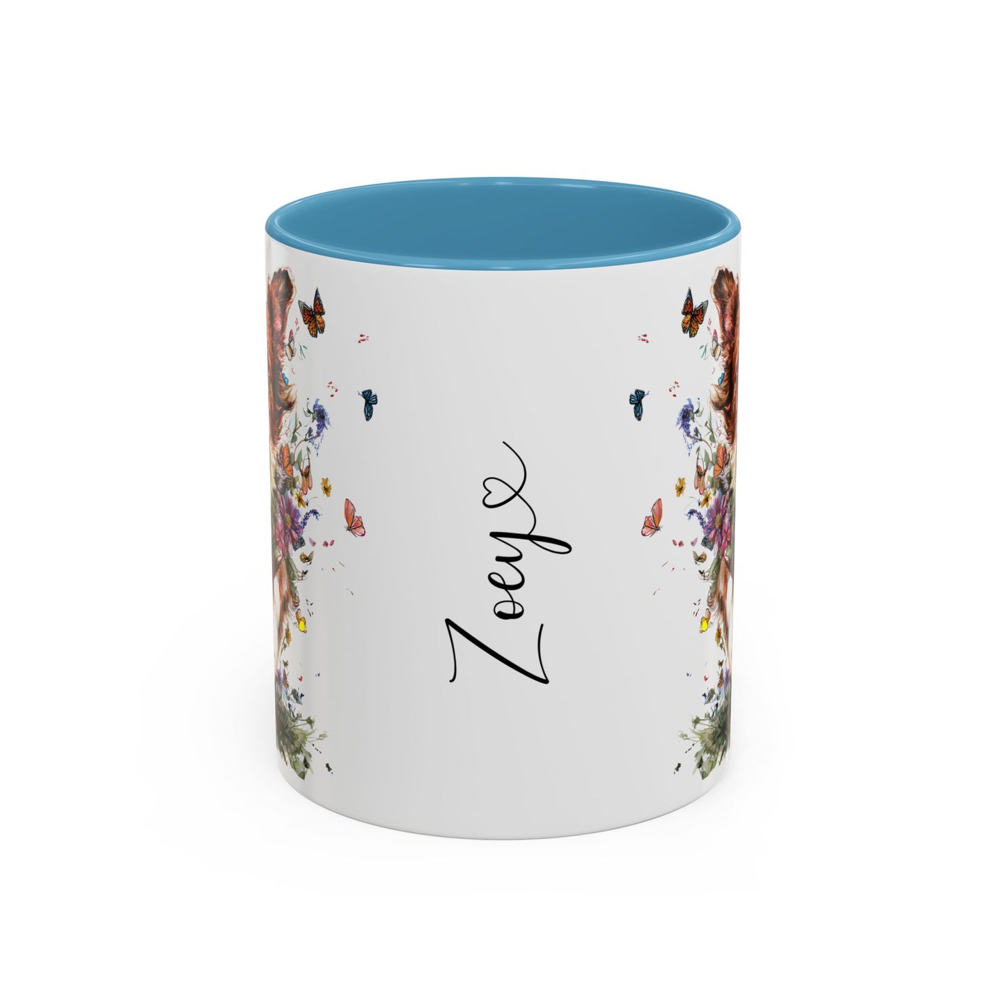 Border Collie #5 Personalized Accent Mugs, 11oz