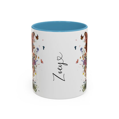 Border Collie #5 Personalized Accent Mugs, 11oz