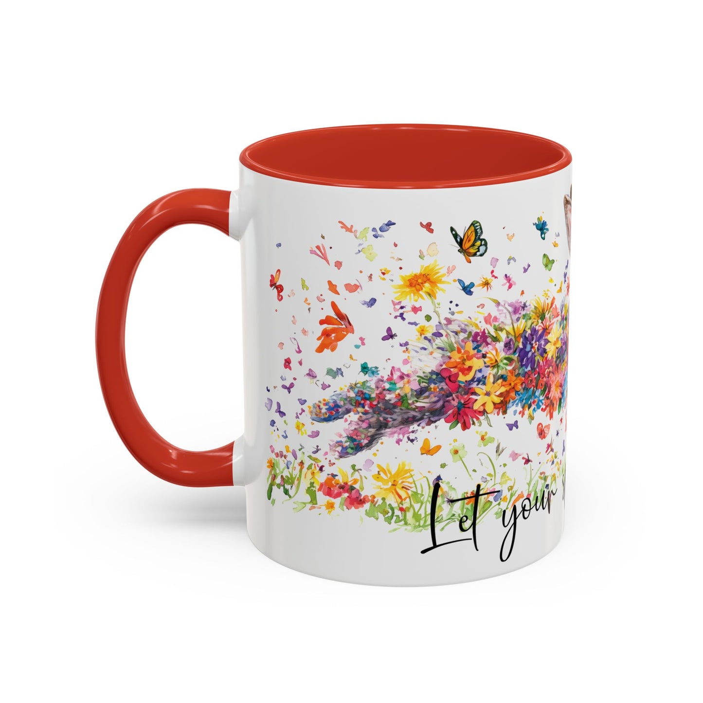 Rabbit "Let your spirit run free" Personalized Accent Mugs, 11oz