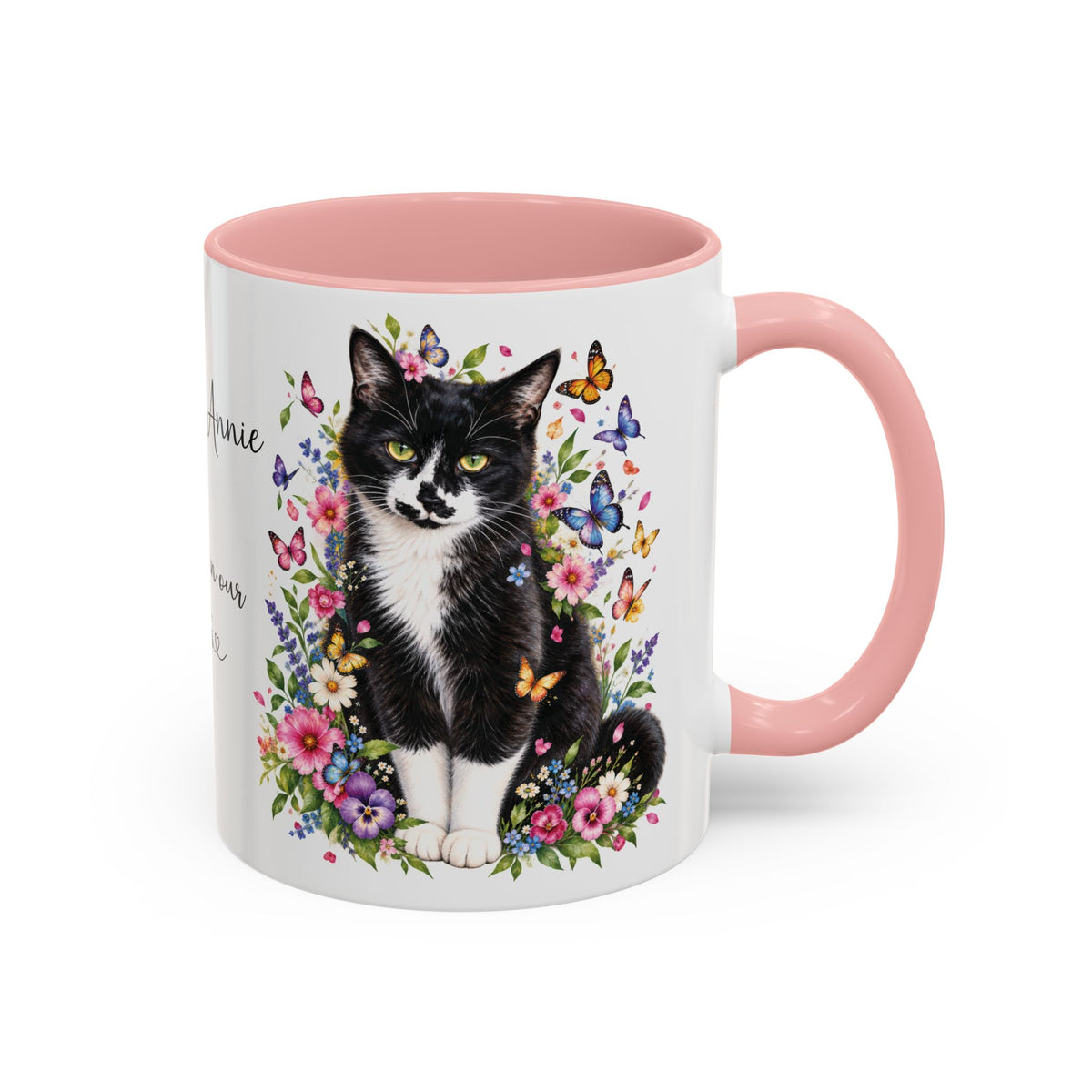 DUO (2 pets) - ANY DESIGN Floral Personalized Accent Mugs, 11oz