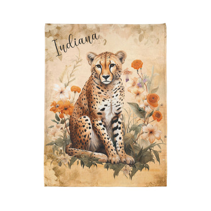 Cheetah Personalized Soft Polyester Blanket