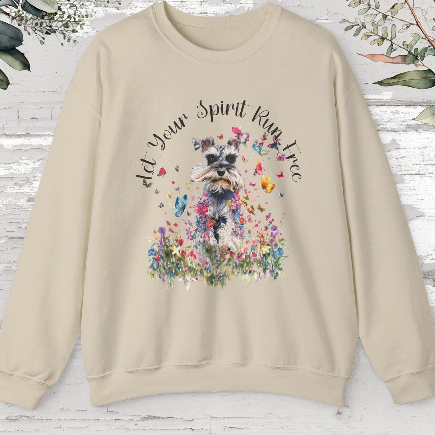 Schnauzer "Let your spirit run free" Personalised Sweatshirt