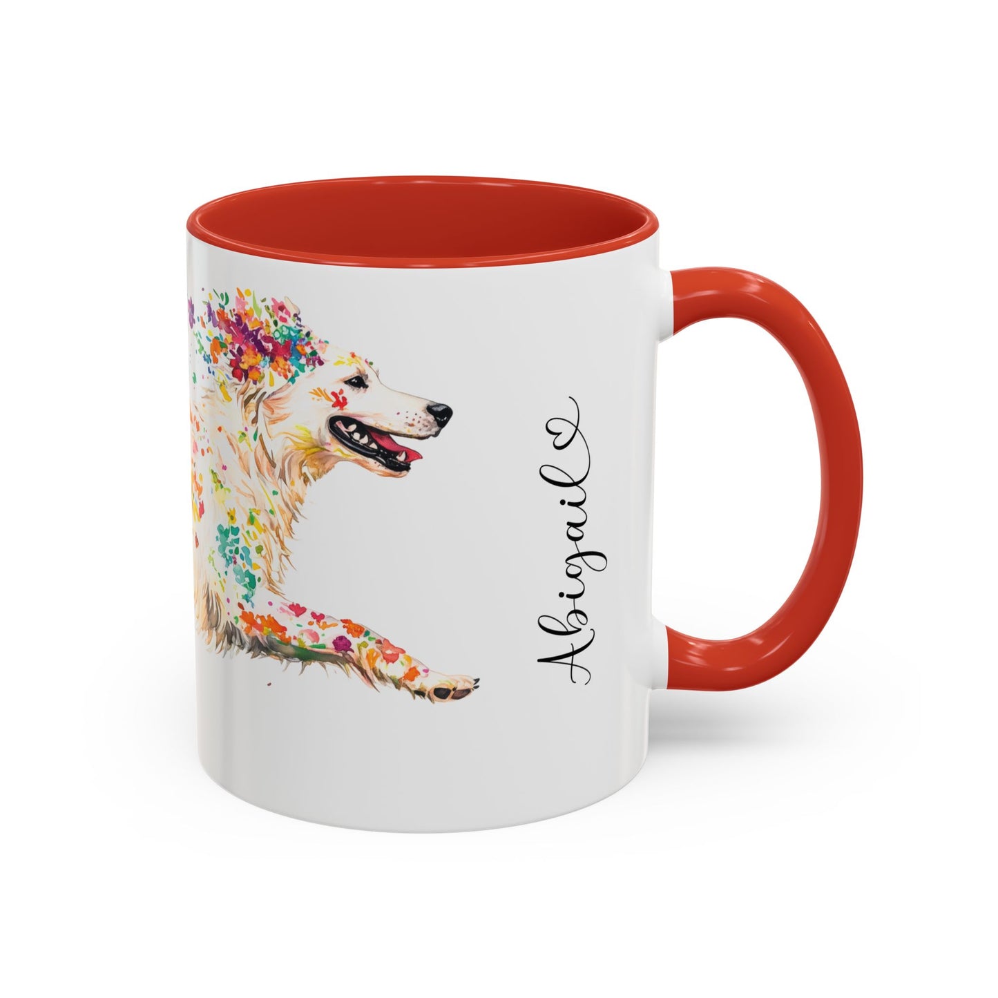 White Shepherd Personalized Accent Mugs, 11oz