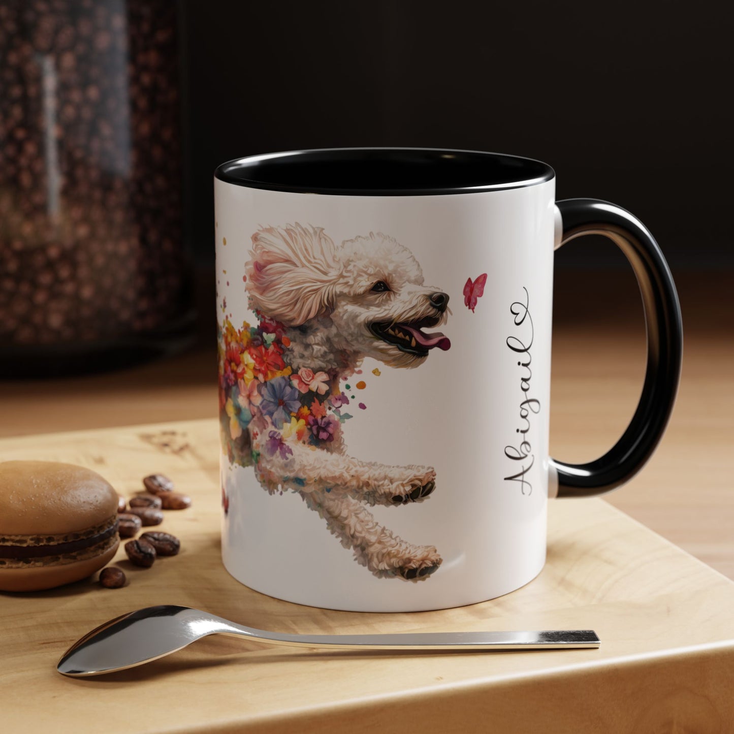 Poodle Personalized Accent Mugs, 11oz