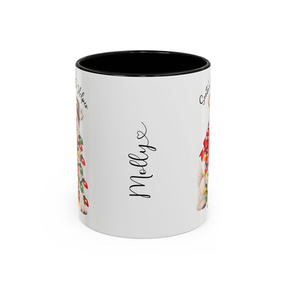 Sealyham Terrier, Santa's little helper, personalised accent colour 11oz mug