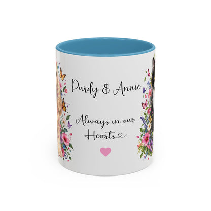 DUO (2 pets) - ANY DESIGN Floral Personalized Accent Mugs, 11oz