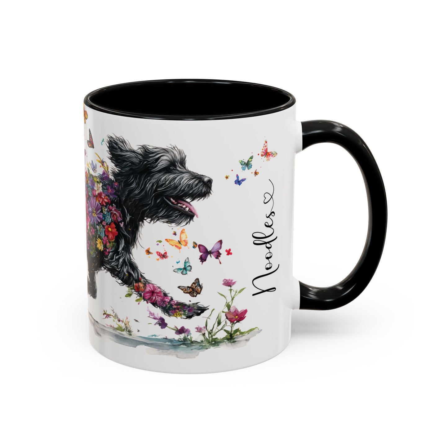 Labradoodle/Groodle #2 floral Personalized Accent Mugs, 11oz