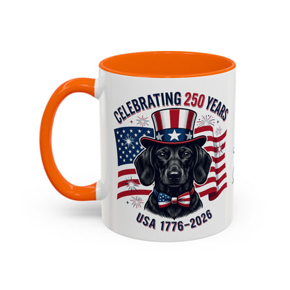 Dachshund #1 - 250th Celebration Personalised  Accent Mugs, 11oz & 15oz
