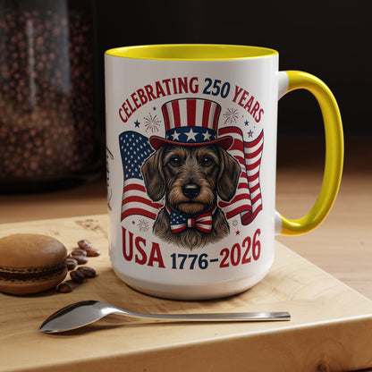 Dachshund #2 - 250th Celebration Personalised  Accent Mugs, 11oz & 15oz