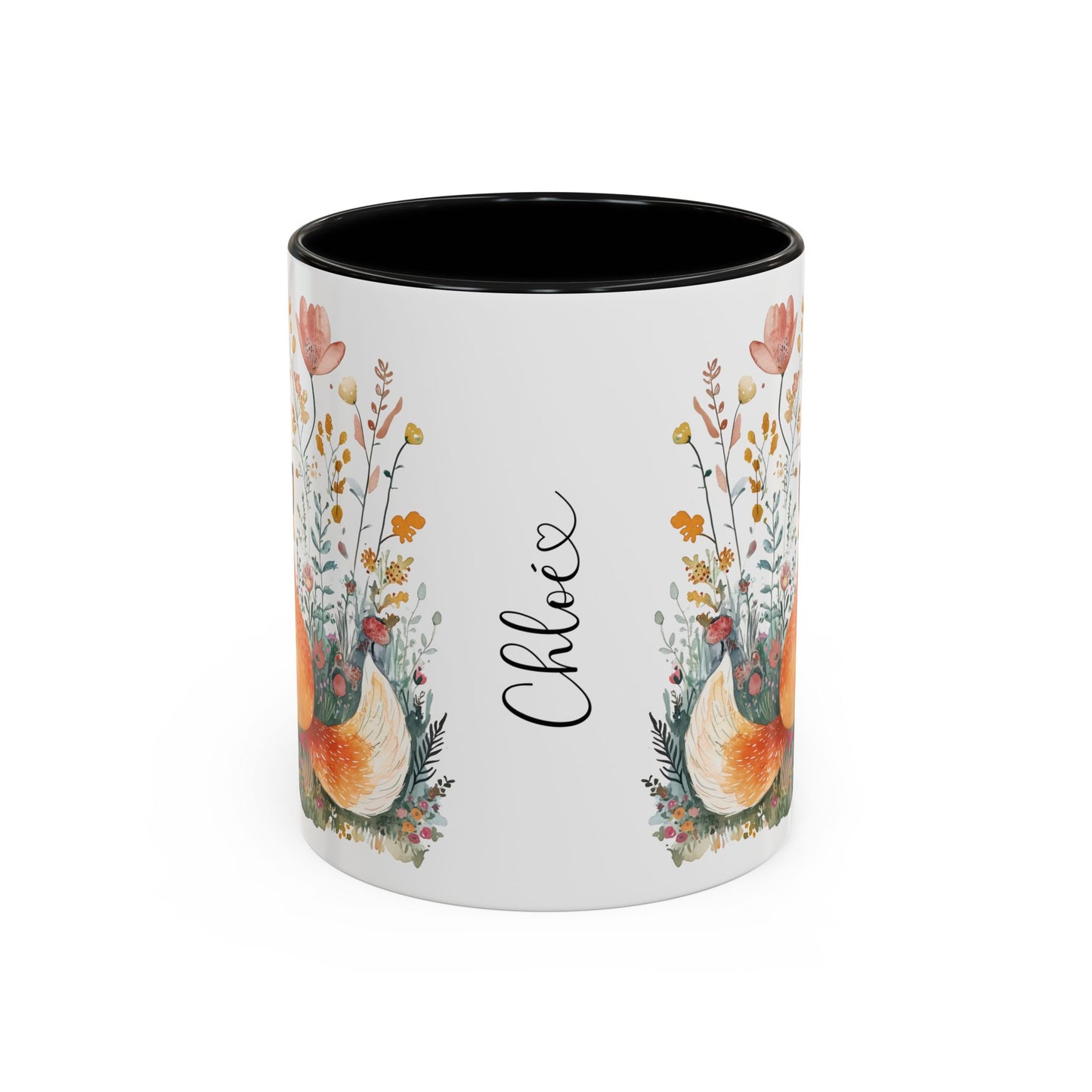 Fox #2 Personalized Accent Mugs, 11oz