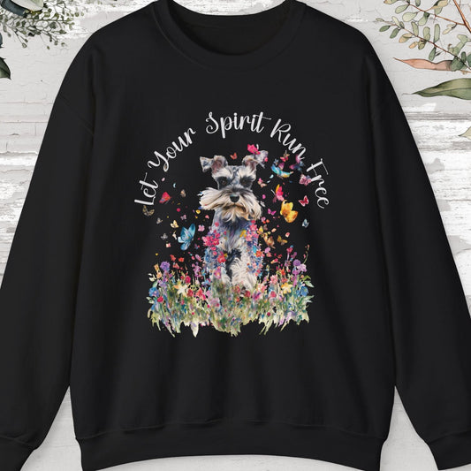 Schnauzer "Let your spirit run free" Personalised Sweatshirt