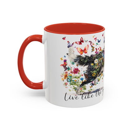 Border Collie #1 “Live like the gate was left open" Accent Mugs, 11oz