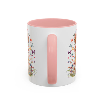 Red Golden Retriever Personalized Accent Mugs, 11oz