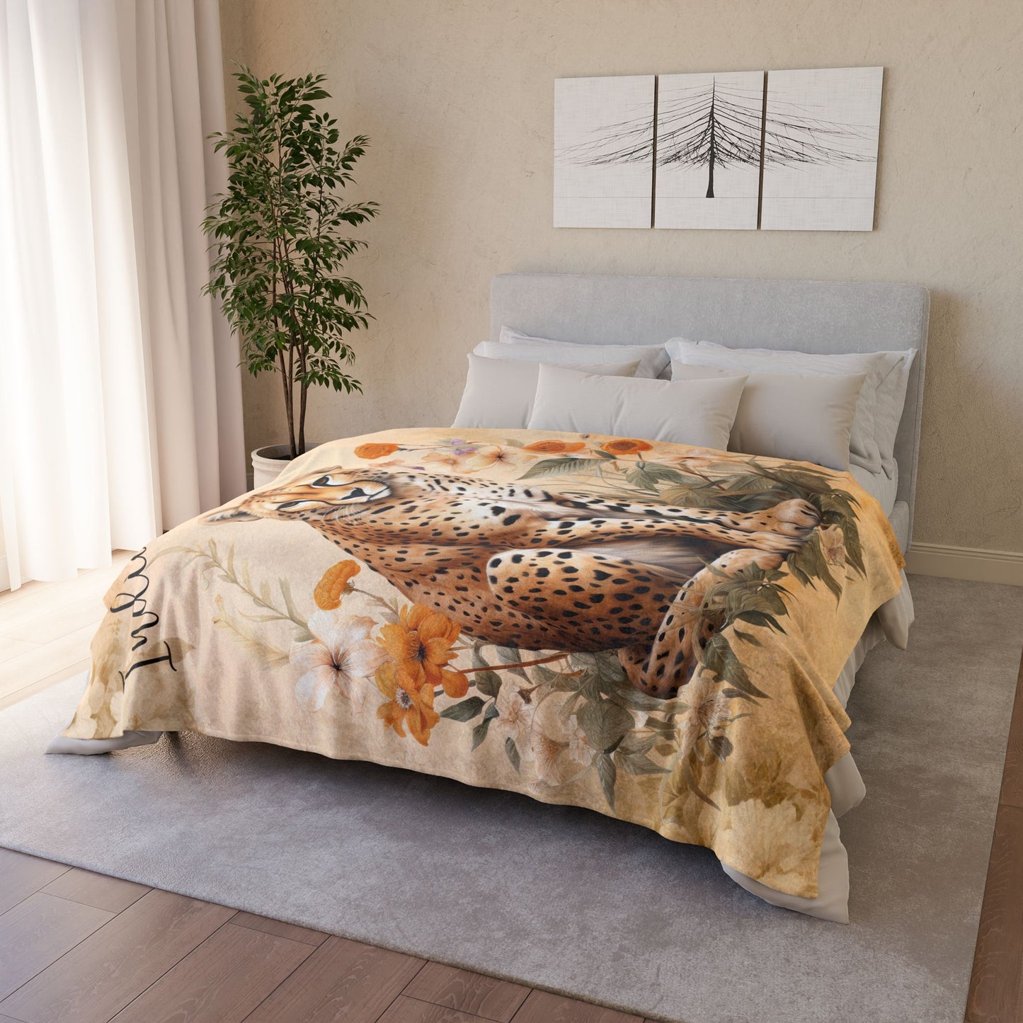 Cheetah Personalized Soft Polyester Blanket