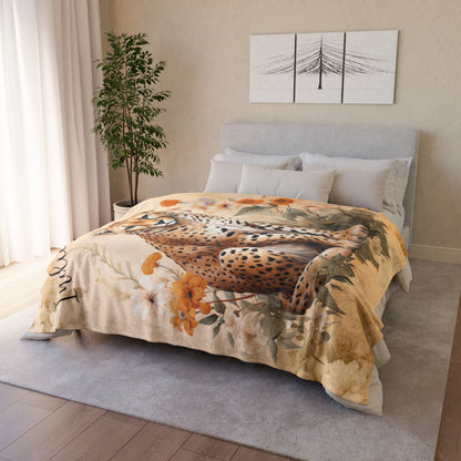 Cheetah Personalized Soft Polyester Blanket