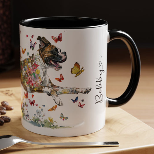 Boxer #1 Personalized Accent Mugs, 11oz