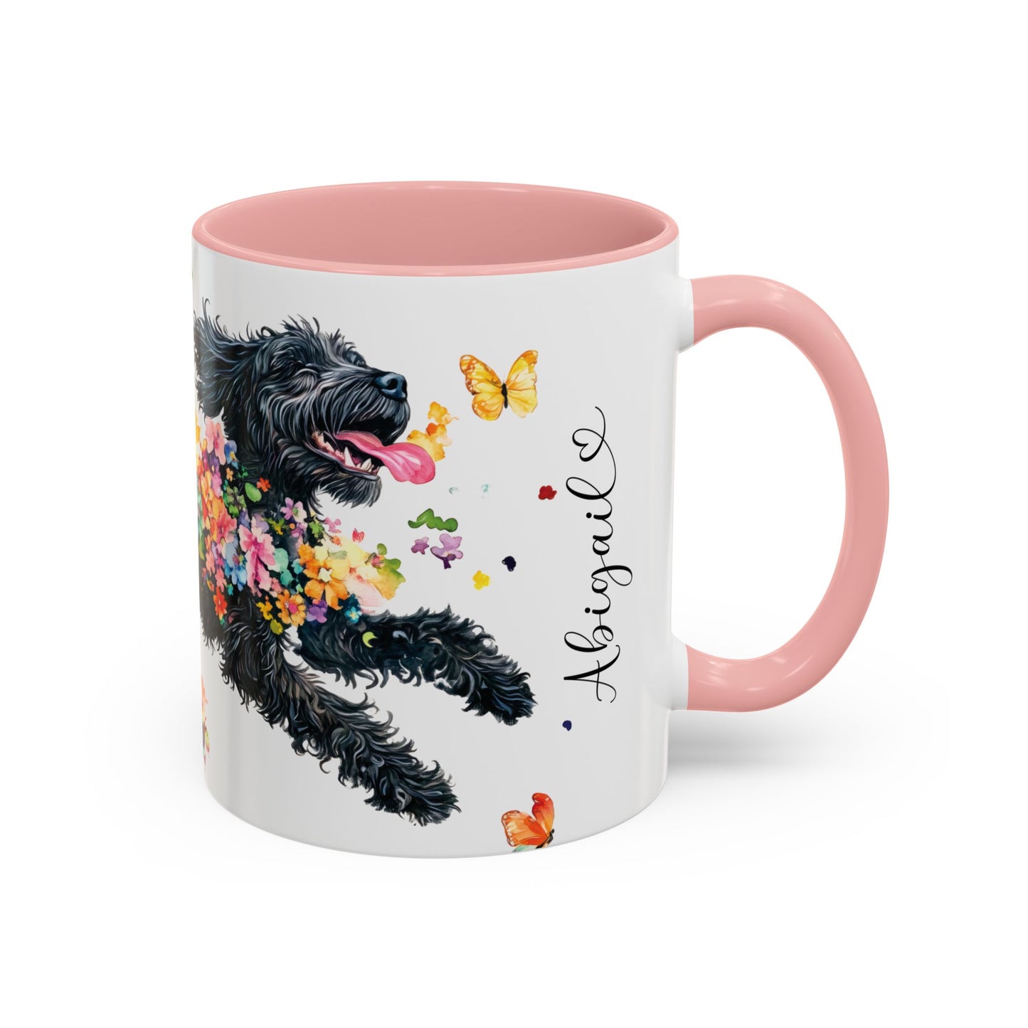 Portugese Water Dog Personalized Accent Mugs, 11oz