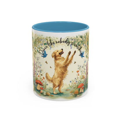 Golden Retriever "Dance like nobody's watching" Personalized  Mugs, 11oz