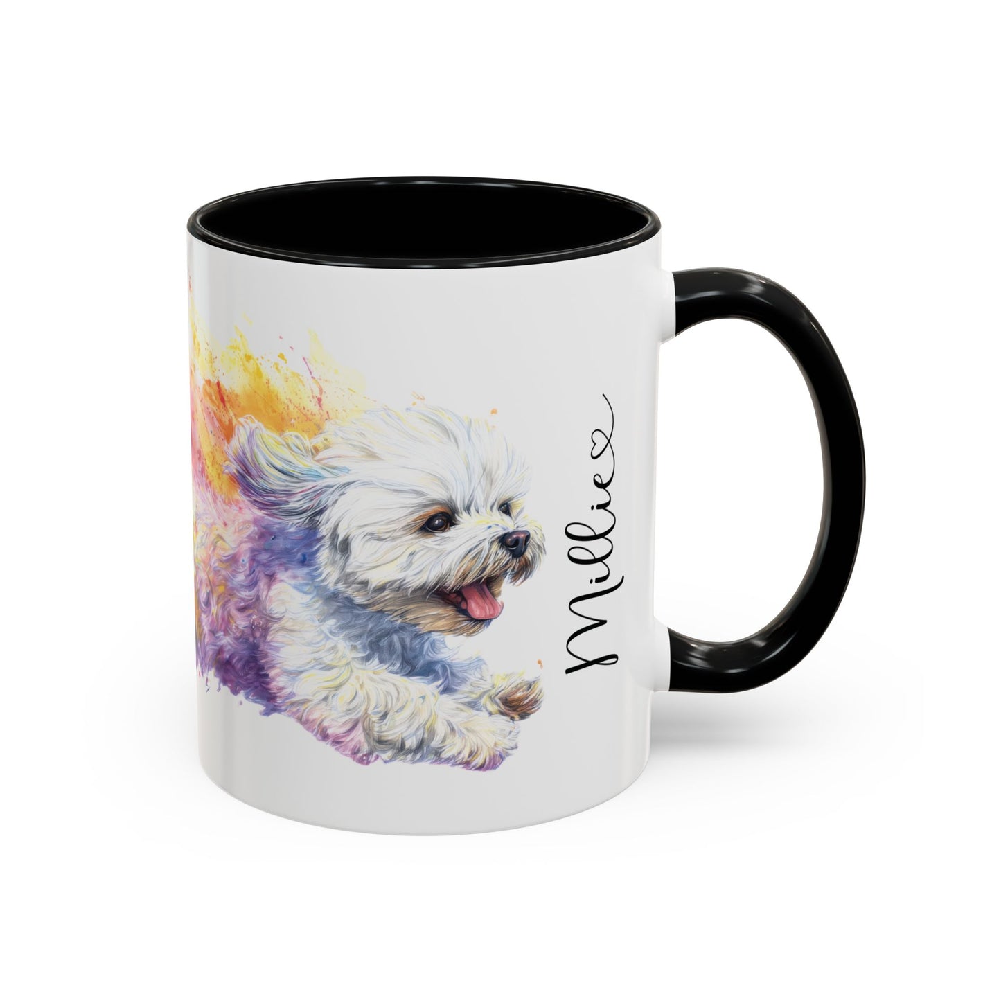 Shih Tzu Colourful Personalised Accent Mugs, 11oz