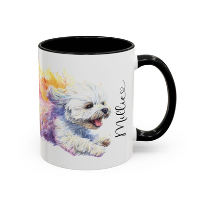 Shih Tzu Colourful Personalised Accent Mugs, 11oz
