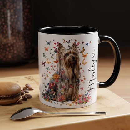 Silky Terrier #2 Personalized Accent Mugs, 11oz