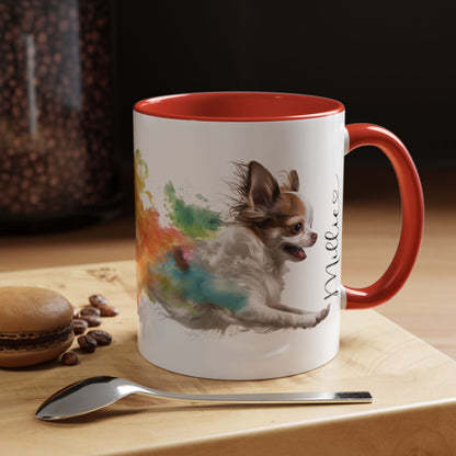 Chihuahua #3 Paint Colourful Personalised Accent Mugs, 11oz